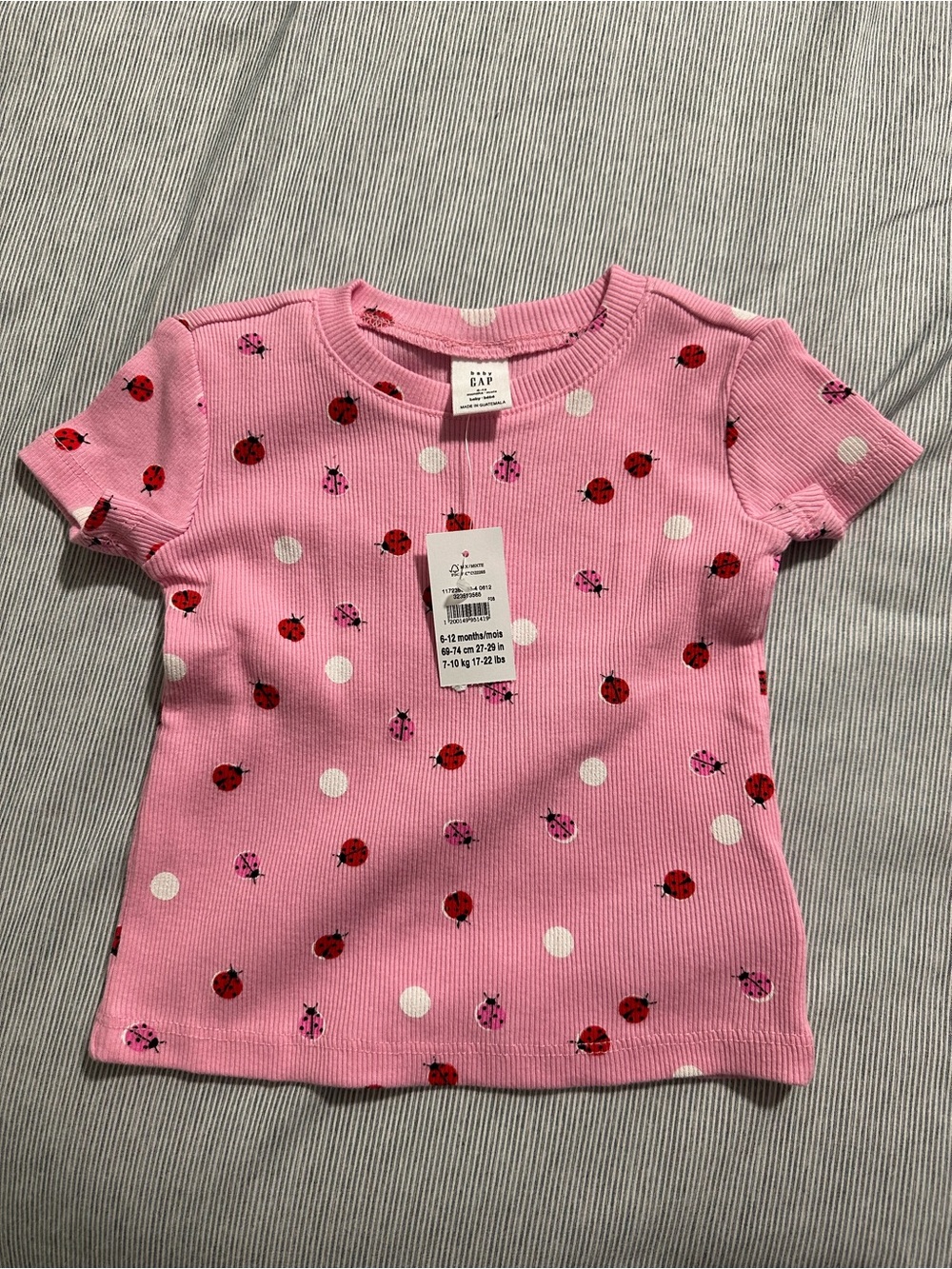 Baby GAP Pink Ladybug Dot Short Sleeve Tee
